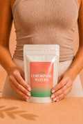Ceremonial grade matcha powder from Japan in a 100g pouch. eremonial grade Japanese matcha powder in a 100g pouch for daily matcha preparation