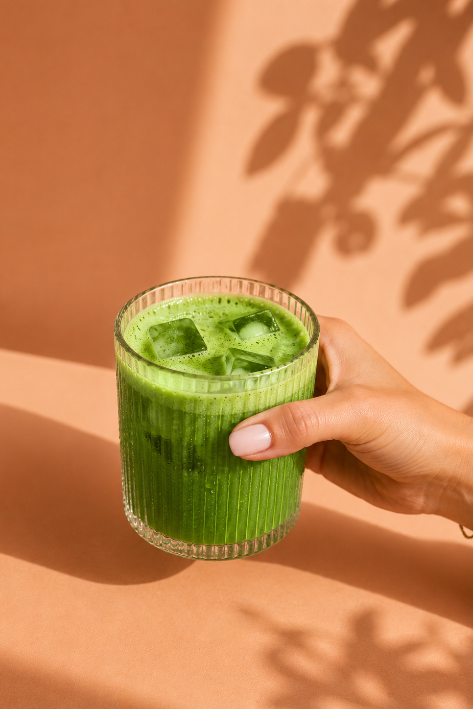 Iced ceremonial matcha drink prepared with premium Japanese matcha. Premium iced matcha latte made with ceremonial grade Japanese matcha. Hotea Matcha