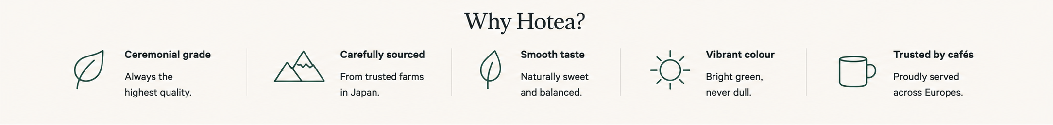 Premium ceremonial matcha sourced from Japan with smooth taste, vibrant colour and trusted café quality. Why choose ceremonial matcha: Japanese sourcing, smooth taste, vibrant colour and premium quality